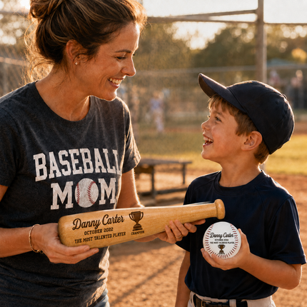 Engraved Baseball Bat and Ball Set with Custom Name - Champion