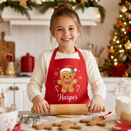 Personalized Christmas Kids Apron for Kitchen with Name
