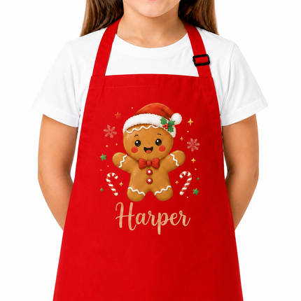 Personalized Christmas Kids Apron for Kitchen with Name