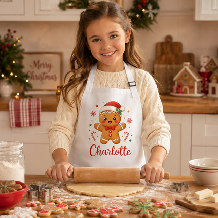Personalized Christmas Kids Apron for Kitchen with Name
