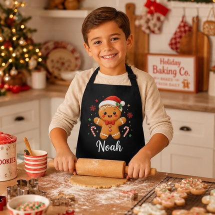 Personalized Christmas Kids Apron for Kitchen with Name